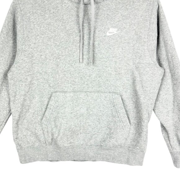 Nike Mens Pullover Grey Hoodie Sweatshirt Size M Logo Drawstring Kangaroo Pocket - Picture 5 of 9